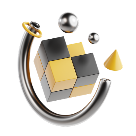 Forma abstrata de cubo  3D Icon