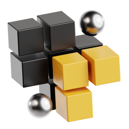 Forma abstrata de cubo  3D Icon