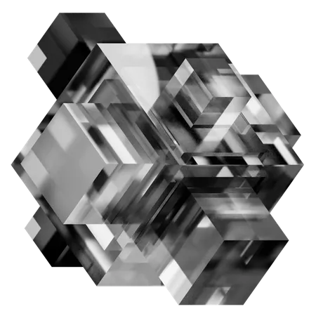 Forma de vidro abstrato cubo  3D Icon