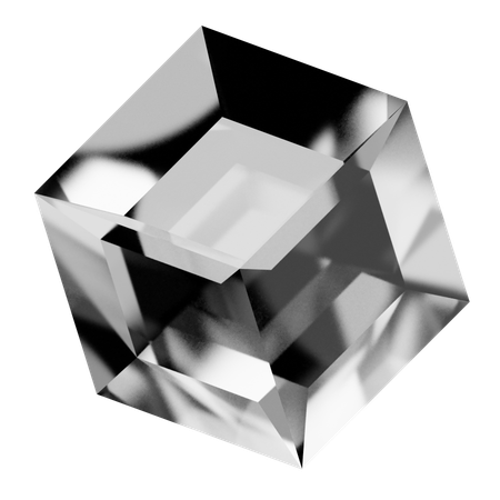 Forma de vidro abstrato cubo  3D Icon