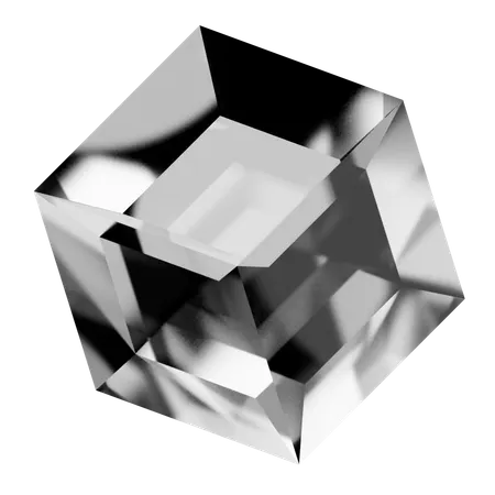 Forma de vidro abstrato cubo  3D Icon