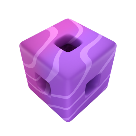 Cubo perforado  3D Icon