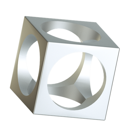 Cubo de agujero circular  3D Icon