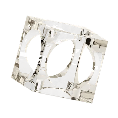 Cubo de agujero circular transparente  3D Icon