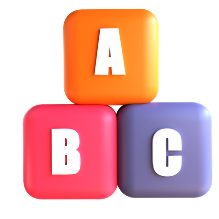 Cubo del alfabeto  3D Illustration