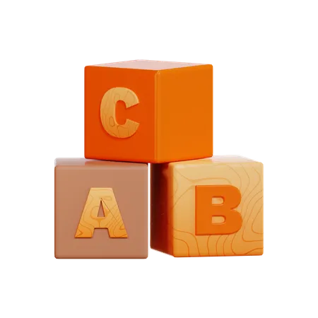 Cubo del alfabeto  3D Illustration