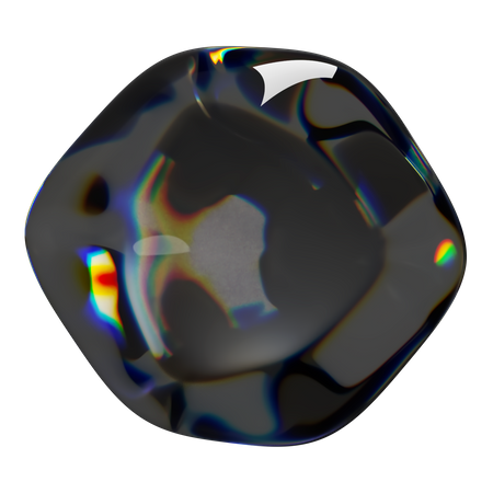 Cubo arredondado escuro  3D Icon