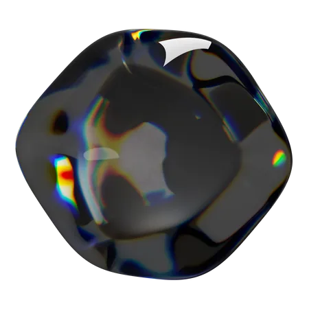 Cubo arredondado escuro  3D Icon