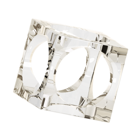 Cubo de buraco circular transparente  3D Icon