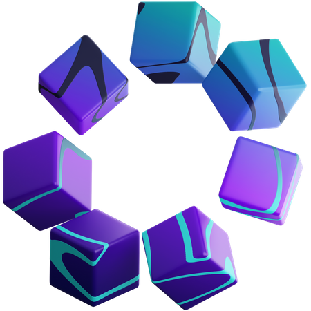 Circulo del cubo  3D Illustration
