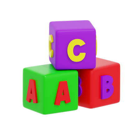 Cubo de color abc  3D Icon