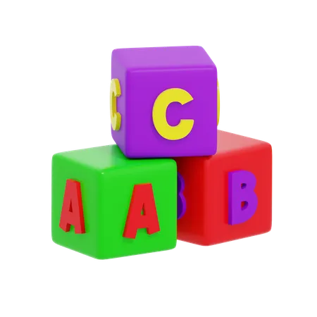 Cubo de color abc  3D Icon