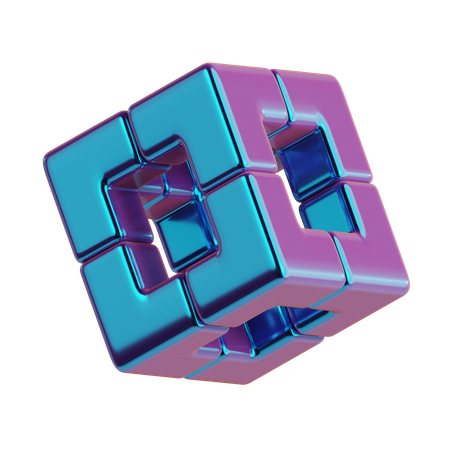 Cubo con agujeros abstracto  3D Icon