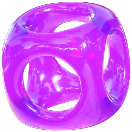 Cubo de agujero morado  3D Icon