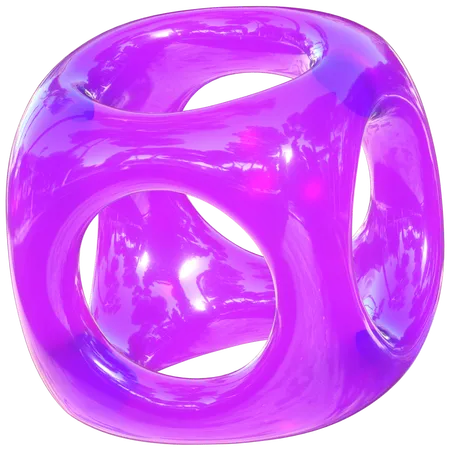 Cubo de agujero morado  3D Icon