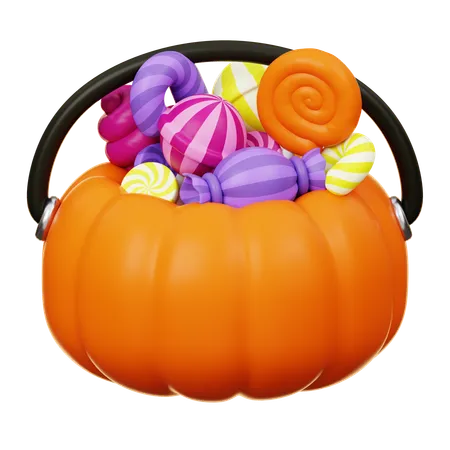 Caramelos de calabaza en forma de cubo  3D Icon