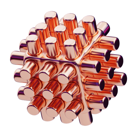 Cubo de cobre abstracto cromático  3D Icon