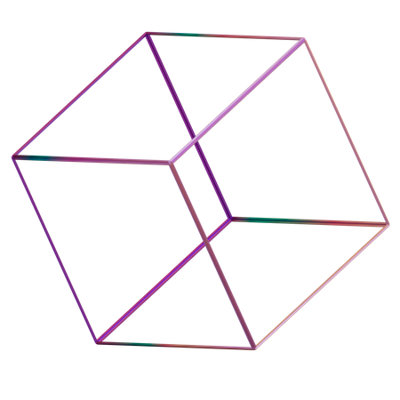 Cubo de estrutura de arame  3D Icon