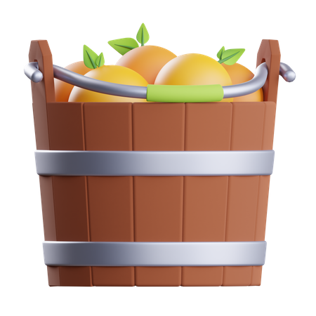 Cubo de frutas naranjas  3D Illustration