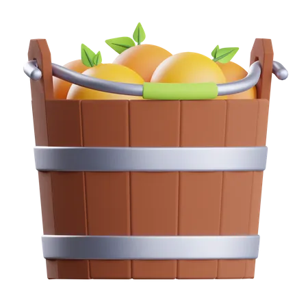 Cubo de frutas naranjas  3D Illustration