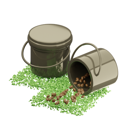 Cubo de granos de café  3D Icon