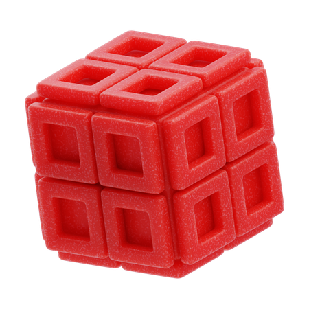 Cubo de marco abierto  3D Icon