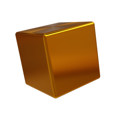 Cubo de oro  3D Icon