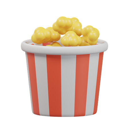 Cubo de palomitas de maíz  3D Icon