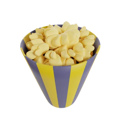 Cubo de palomitas de maíz  3D Icon