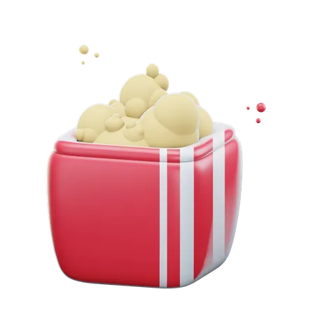 Cubo de palomitas de maíz  3D Icon