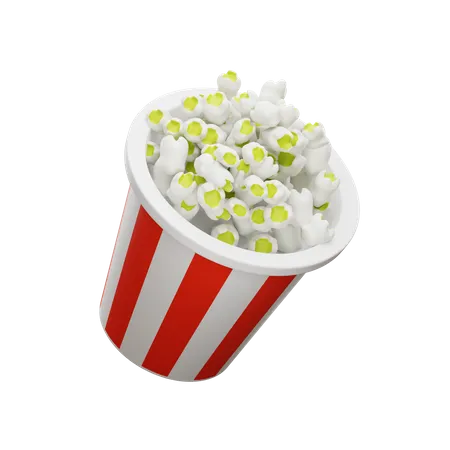 Cubo de palomitas de maíz  3D Icon