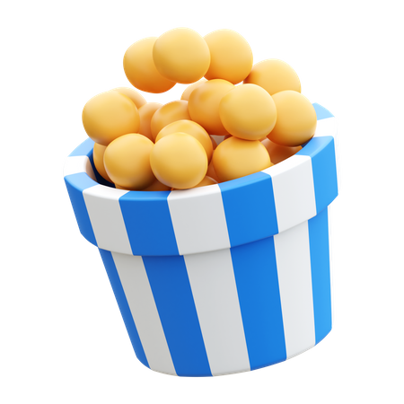 Cubo de palomitas de maíz  3D Icon