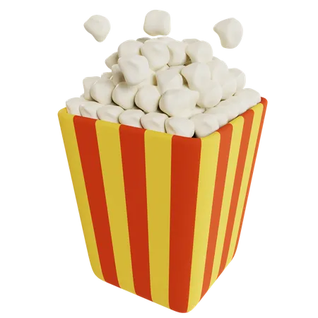 Cubo de palomitas de maíz  3D Icon