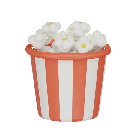 Cubo de palomitas de maíz  3D Icon