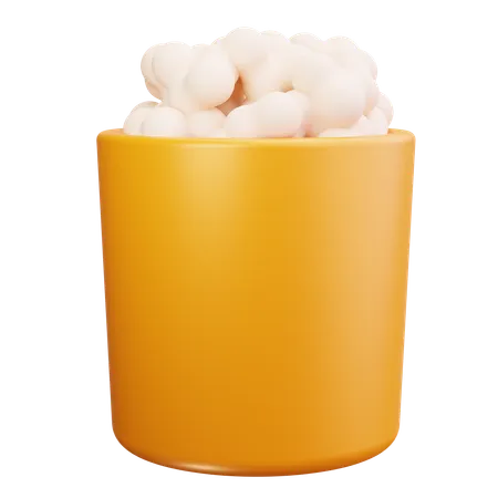 Cubo de palomitas de maíz  3D Icon