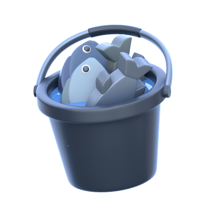 Cubo de pescado  3D Icon