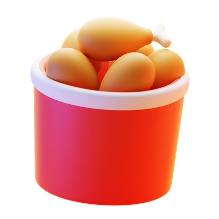 Cubo de pollo  3D Icon