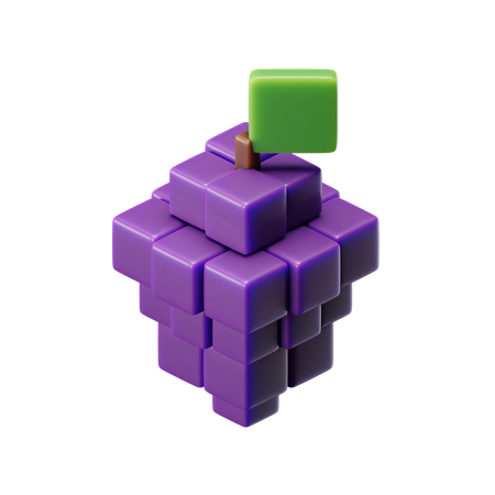 Cubo de uvas moradas  3D Icon