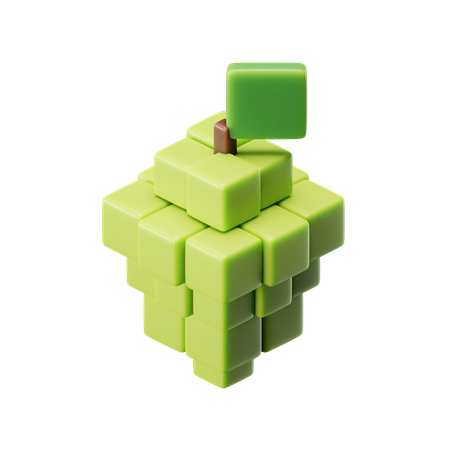 Cubo de uvas verdes  3D Icon