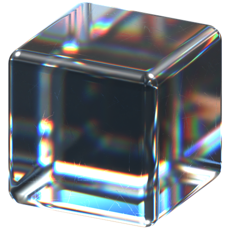 Cubo de cristal  3D Icon