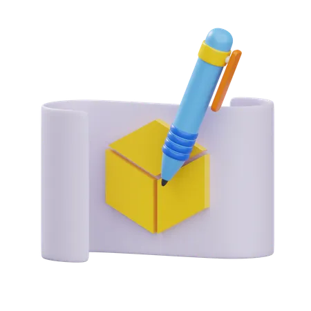 Desenho de cubo  3D Icon