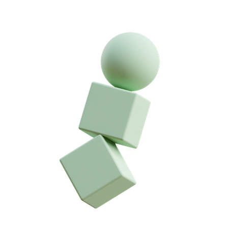 Cubo duplo e esfera  3D Icon