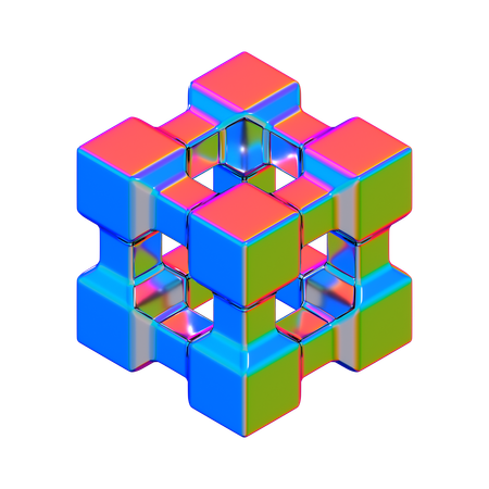 Forma abstracta de cubo  3D Icon