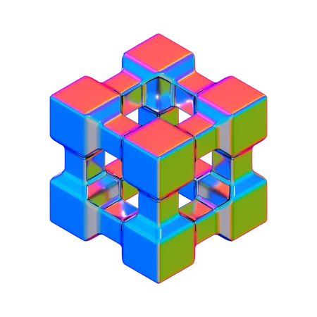 Forma abstracta de cubo  3D Icon