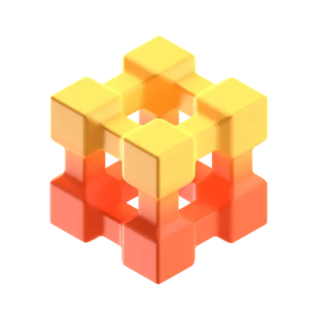 Forma abstracta de cubo  3D Icon