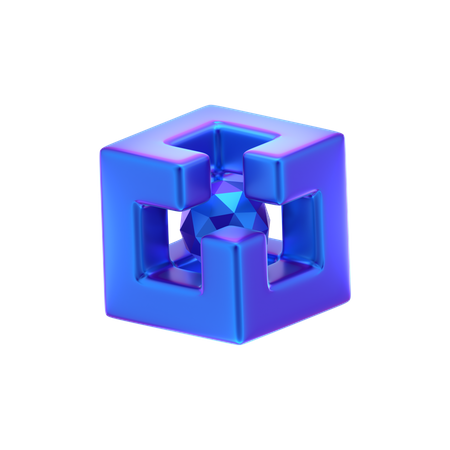 Forma abstracta de cubo  3D Icon