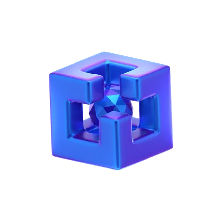 Forma abstracta de cubo  3D Icon