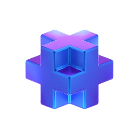 Forma abstracta de cubo  3D Icon