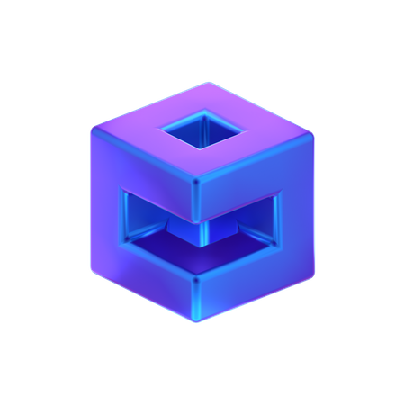 Forma abstracta de cubo  3D Icon