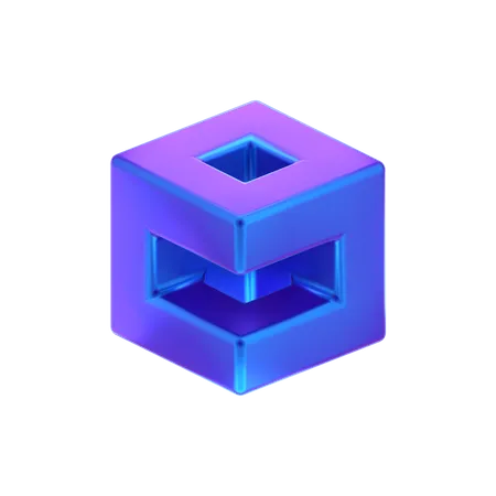 Forma abstracta de cubo  3D Icon